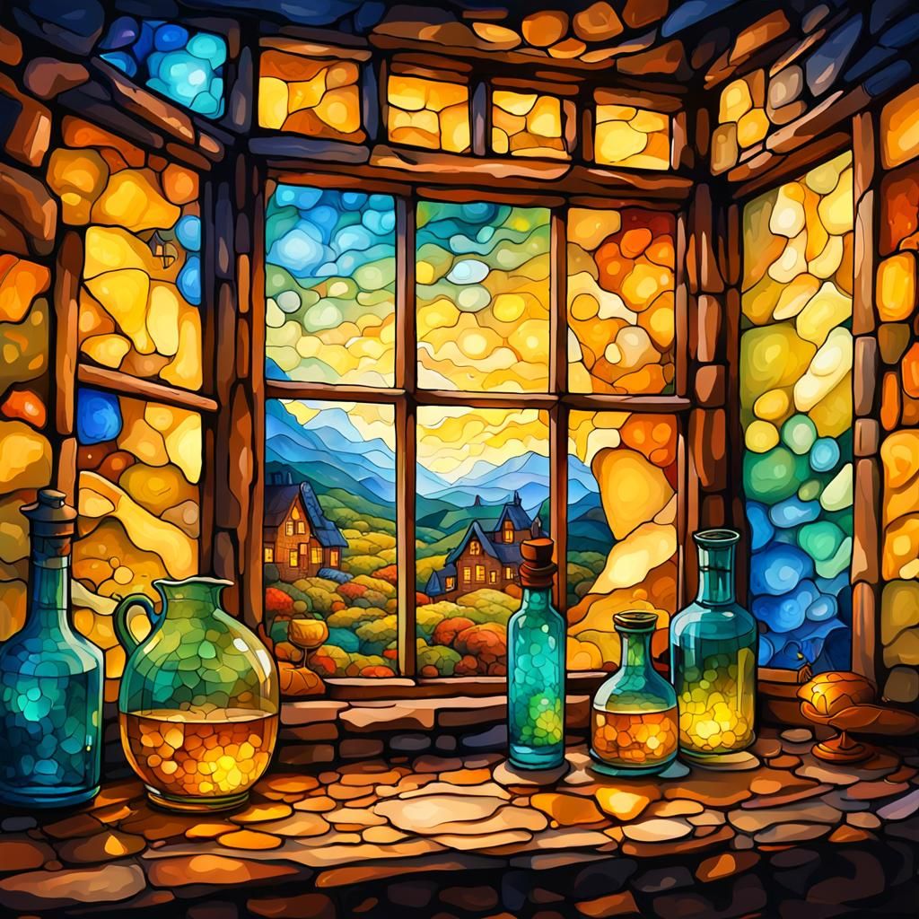 Charming Cottagecore Interior in Expressionist Oil Ink