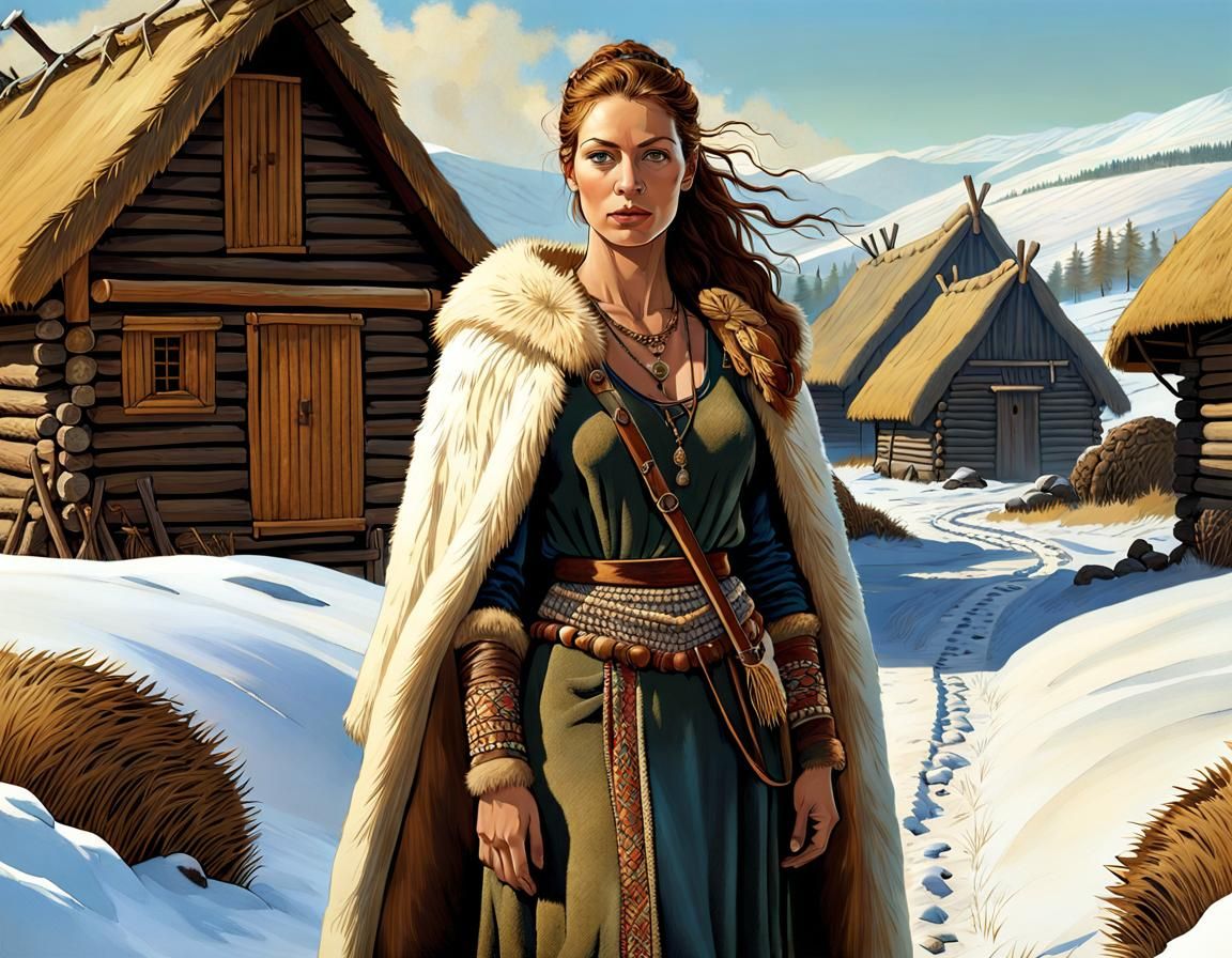 Neolithic Queen Portrait in Detailed Digital Painting