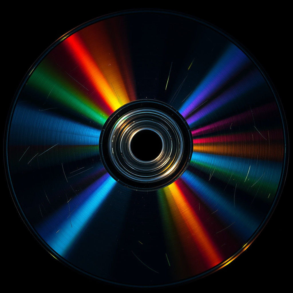 Colorful Light Reflections on Compact Disc