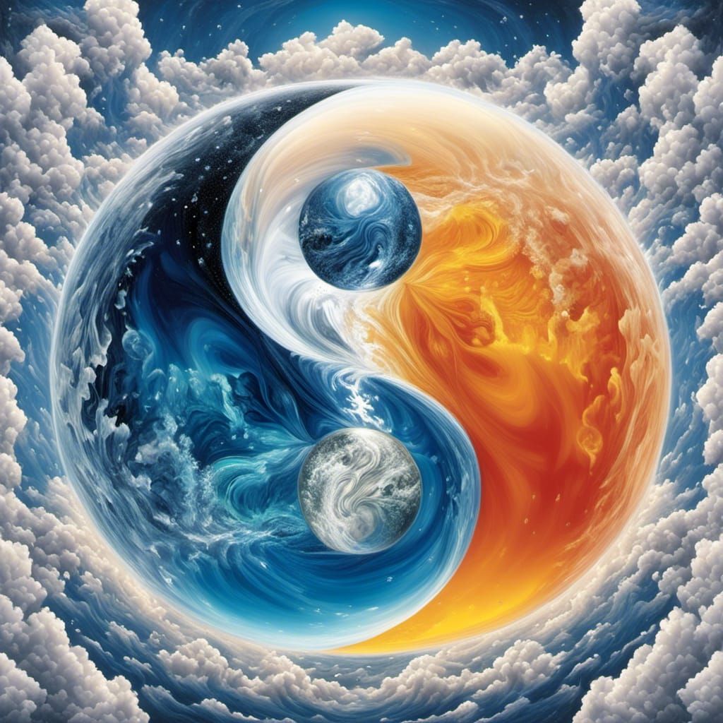 Glass Woman Encapsulated in Bubble Drifting in Universe