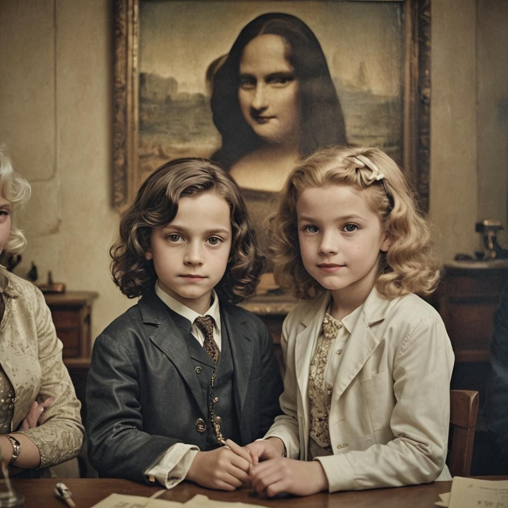 Young Leonardo, Mona Lisa, and Friends: Party Photo