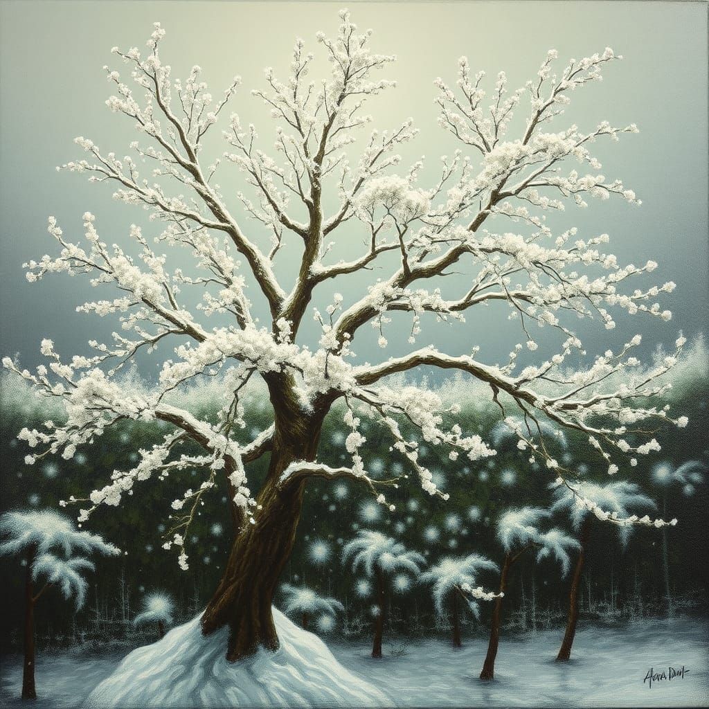 Surreal Tree Defies Winter Storm, Dali Style