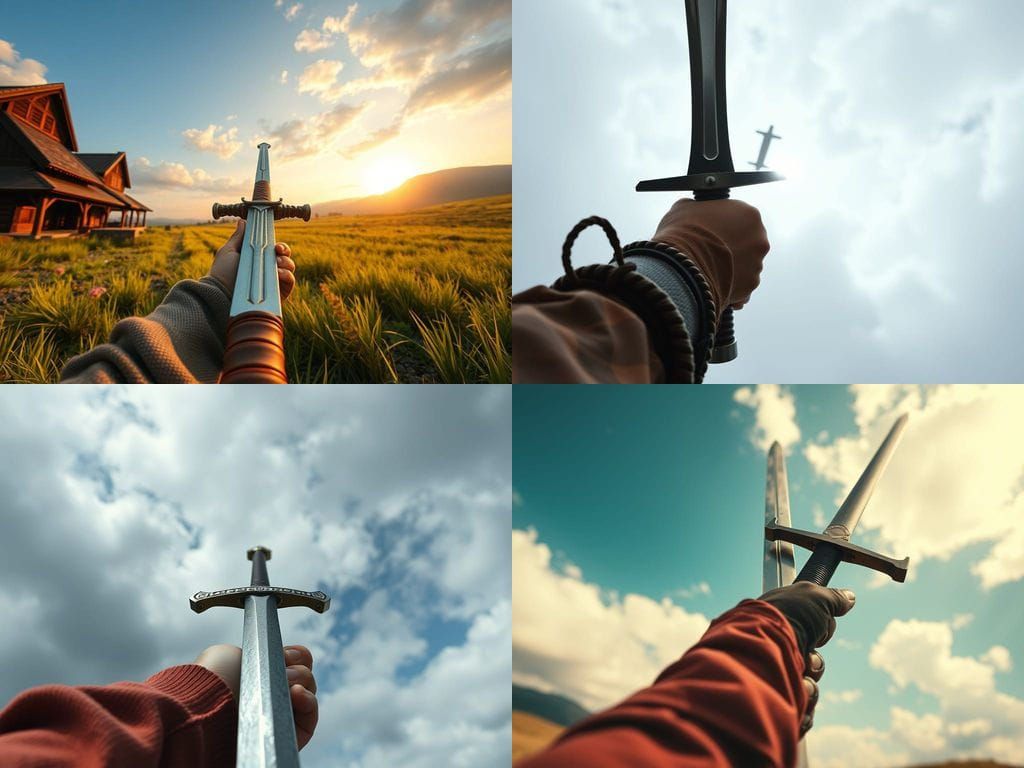 First-Person View of Sword Being Held
