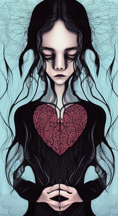 Dark Portrait of a Tragic Figure in Shadow