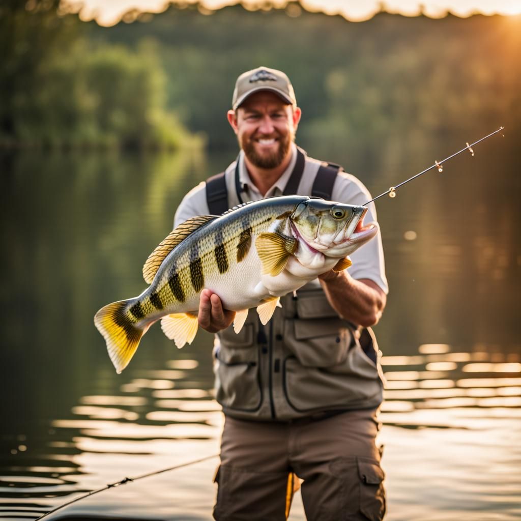 Man Catches Largemouth Bass: Professional Photography
