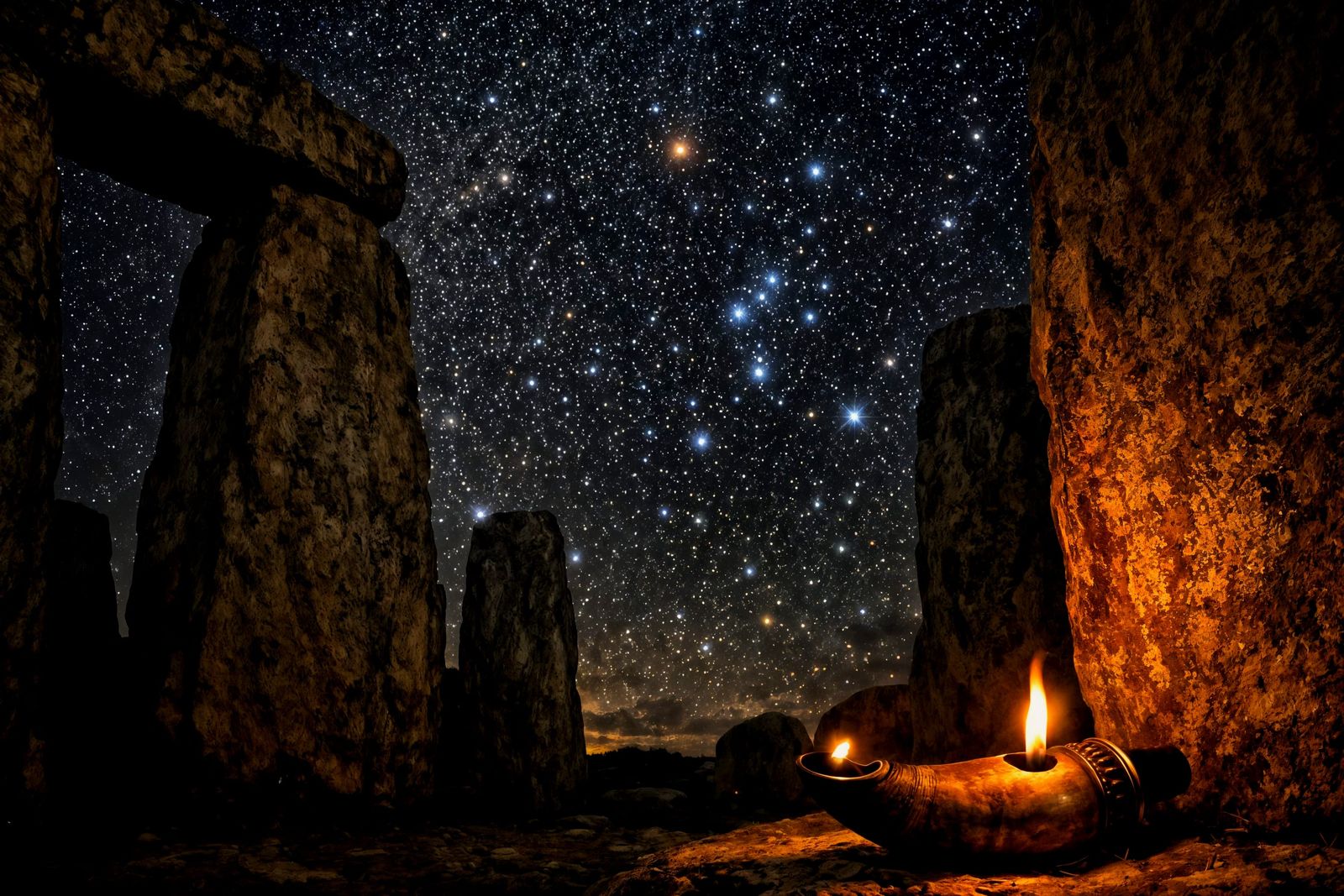 Orion Constellation Above Ancient Stonehenge