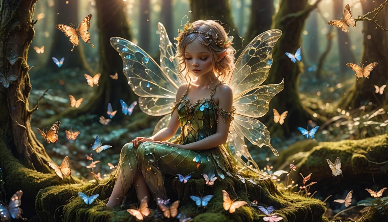 Crystal Fairy in Enchanted Forest Concept Art