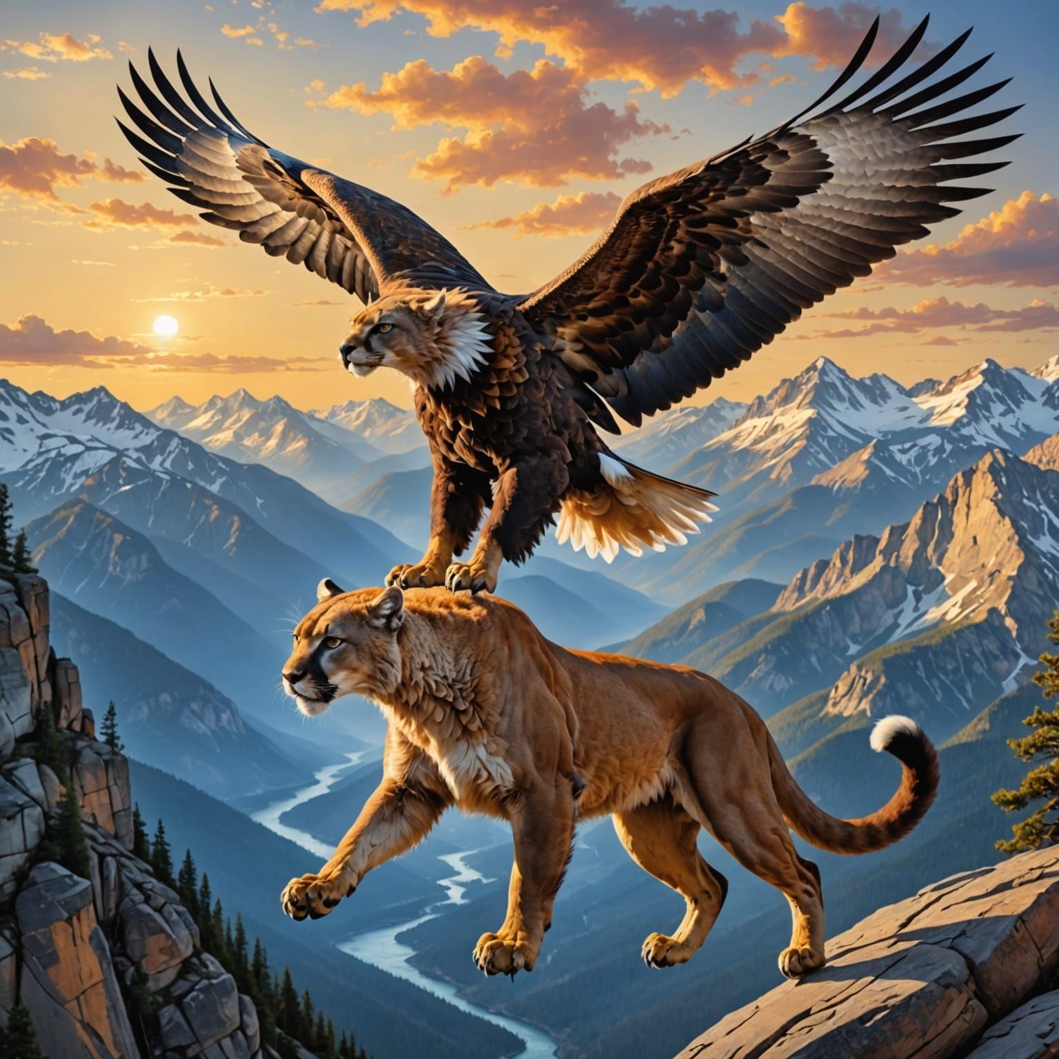 Majestic Mountain Eagle Hybrid Soars Above the Peaks
