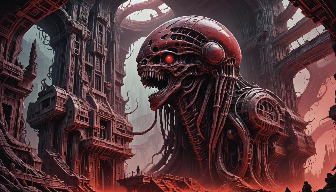 Cydonia Mars Ruins in Polish Comic Style