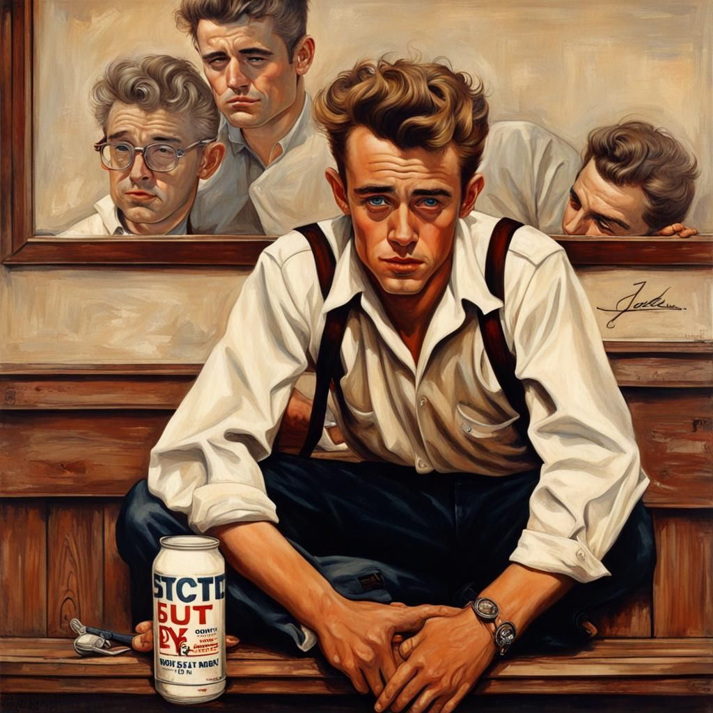 James Dean. Norman Rockwell style.