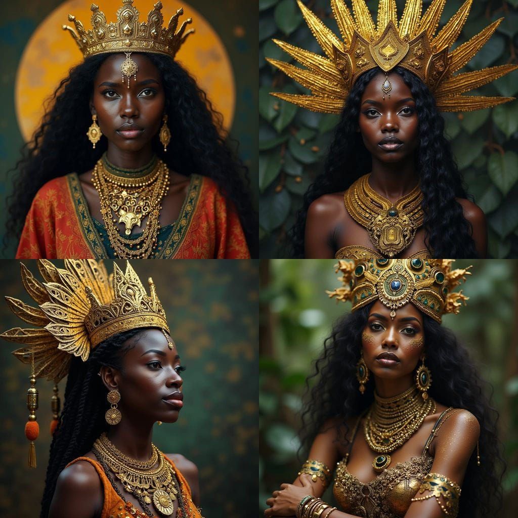 Haitian Loa Goddess in Limbo Void as Hindu-Voodoo Bridge