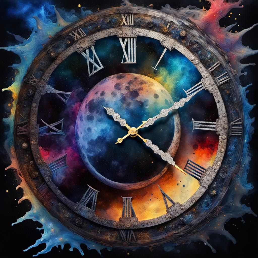 Horror Clock on Dark Side of the Moon