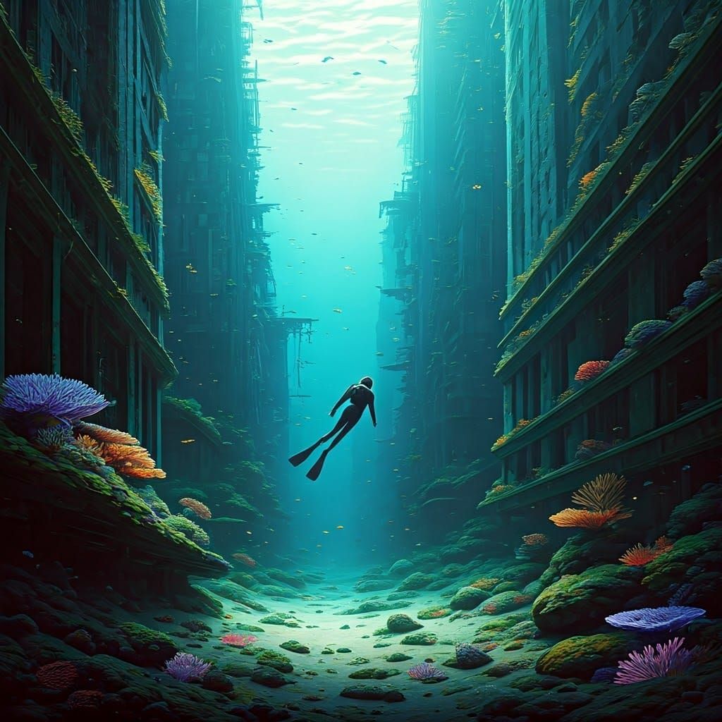 Ghostly Metropolis Requiem in Vintage Wetsuit