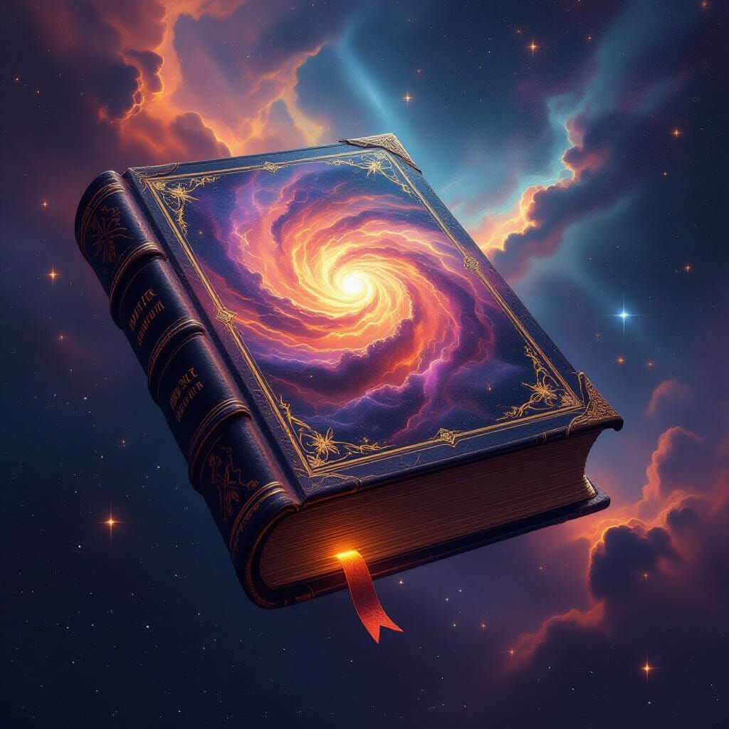 Cosmic Book in Galactic Void, Unfurling Nebulae