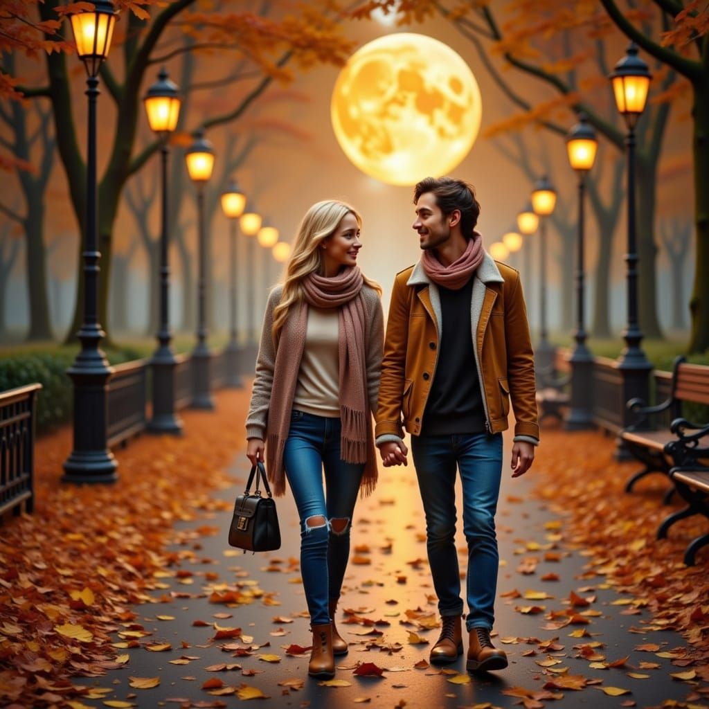 Romantic Autumn Evening Stroll in Paris