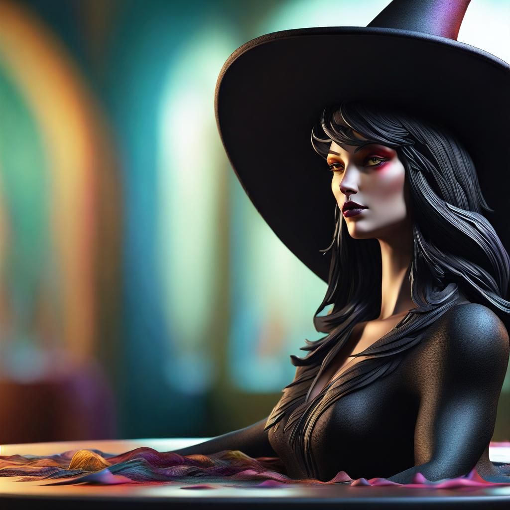 Hyperrealistic Witch Hat Art Deco Display