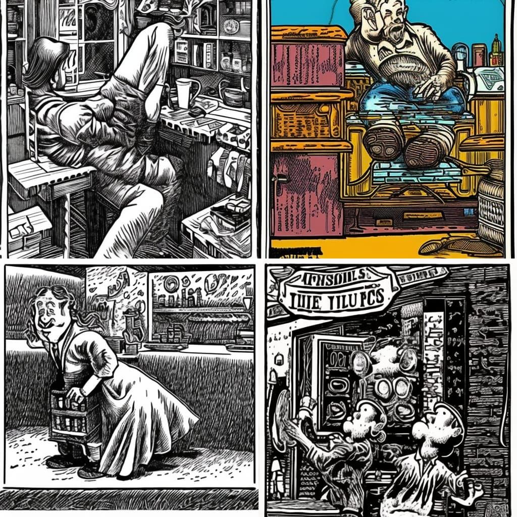 Vintage Comic Book Illustration in Robert Crumb Style