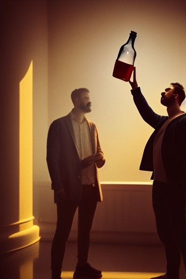 Man with Jar: Hyperdetailed Photograph in Hypermodernism Sty...