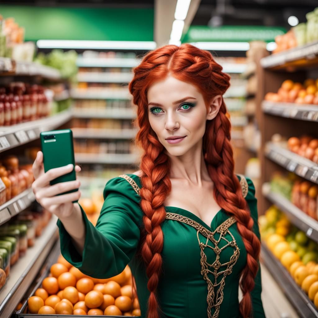 Elf Sorceress Selfie in Grocery Store