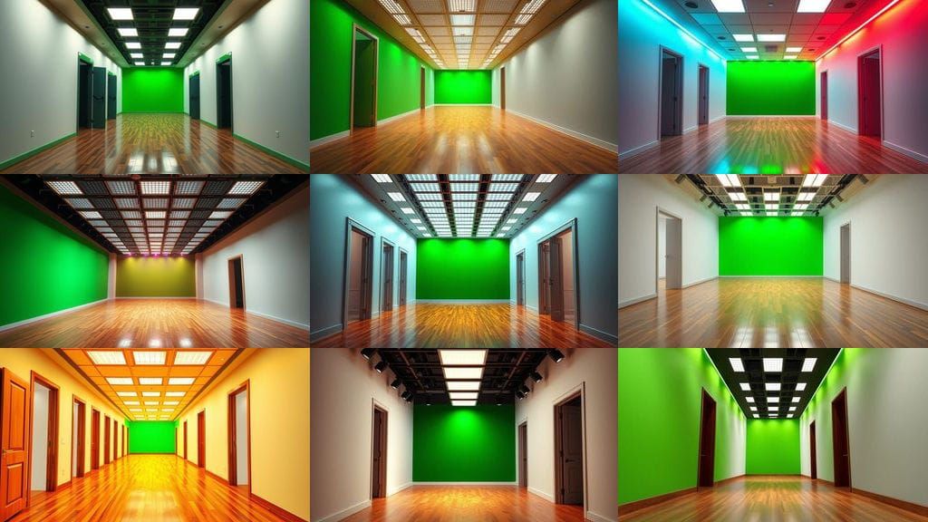 Surreal Television Studio Corridor in Deep Color