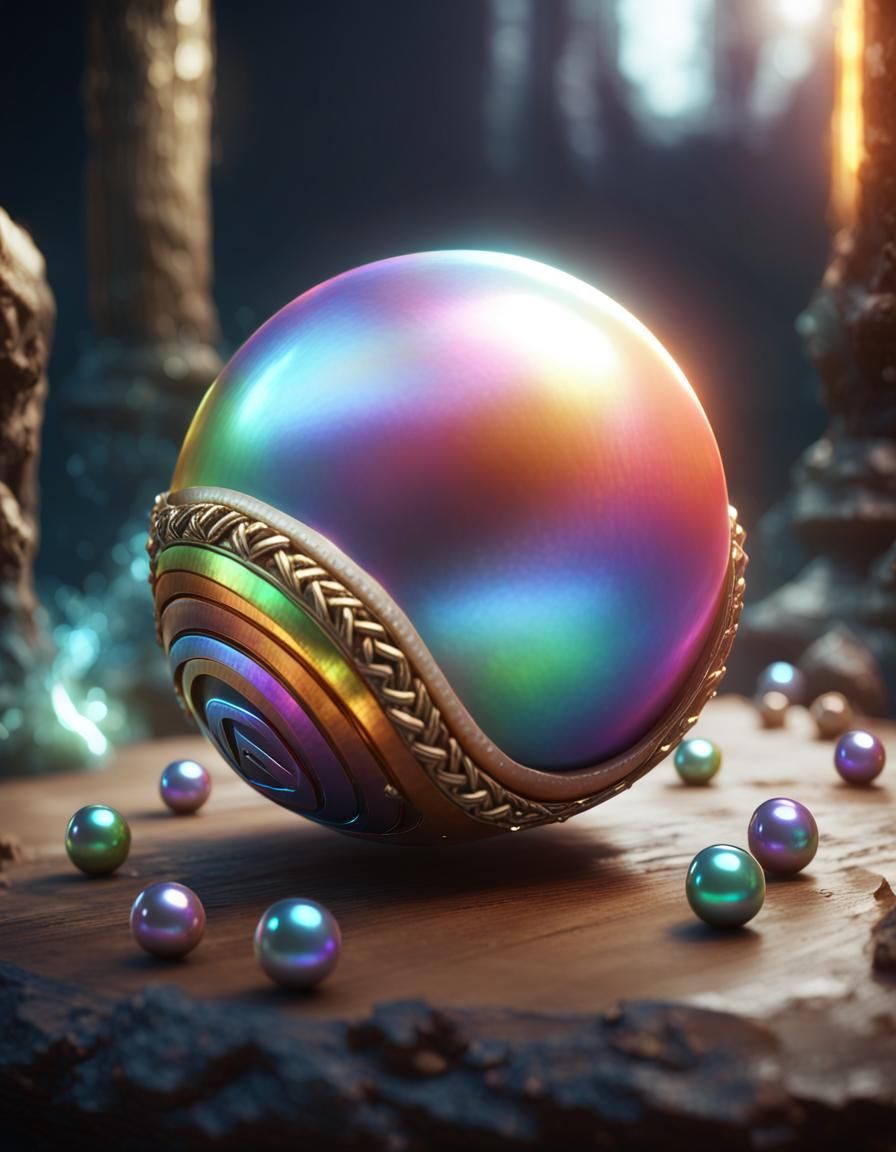 Rainbow Pearl with Runes: 3D Game Cinematic