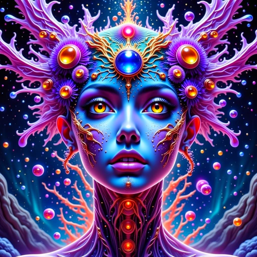 Ethereal Alien Entity in Cosmic Void