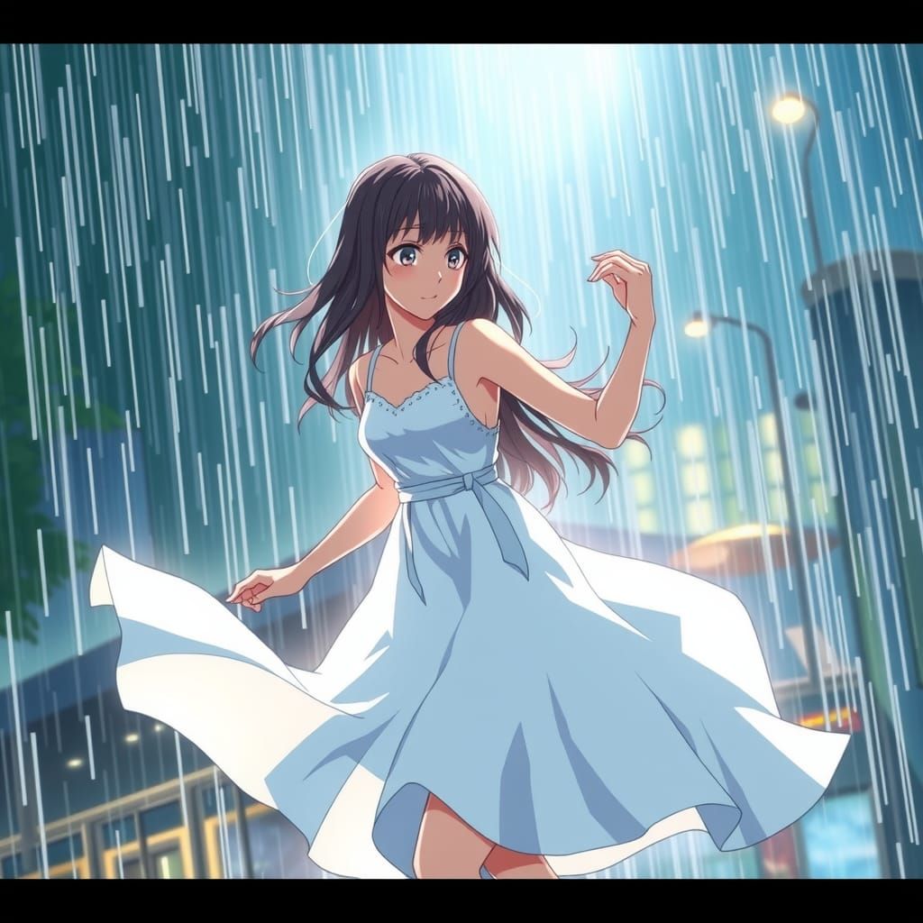 Girl Dancing in Rain, Anime Key Visual