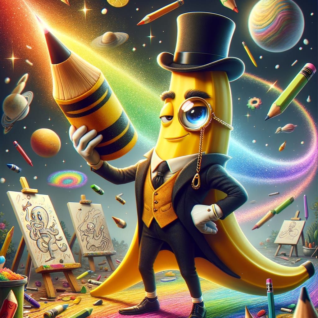 Dapper Banana Hero in Sketchbook Fantasy World