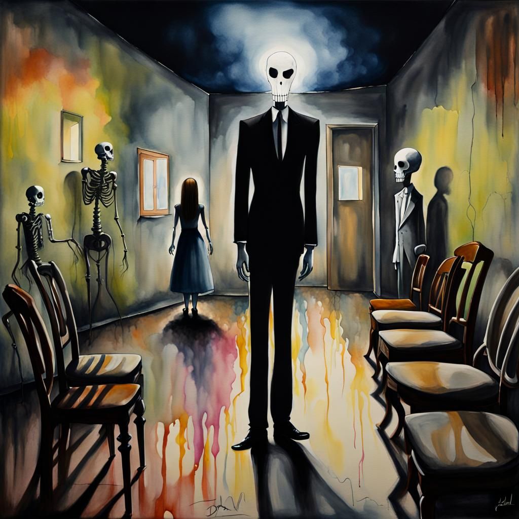 The Enigmatic Intrusion: Slenderman's Haunting Camouflage in the Ghostly Manor