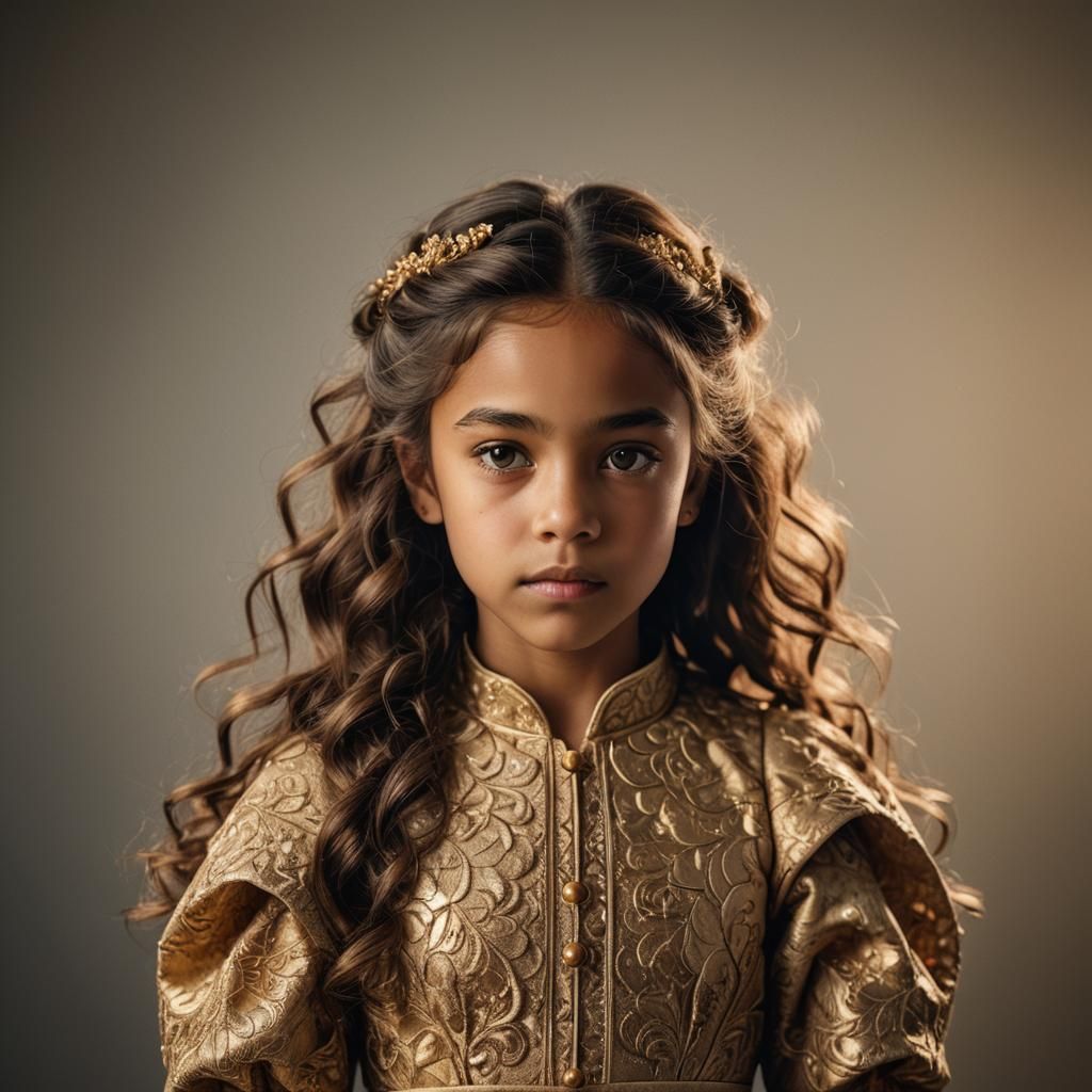 Hyper-Realistic Portrait of Girl with Golden Hour Colors