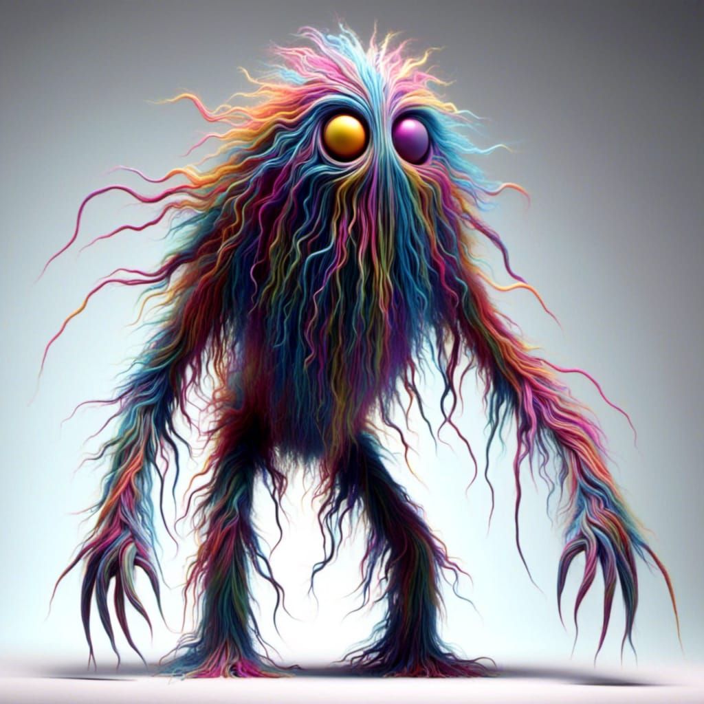 Kaleidoscopic Creature in a Fuzzed Style