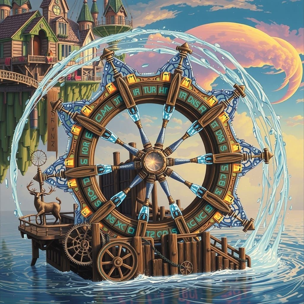 Crystal Waterwheel Enchants Floating Village