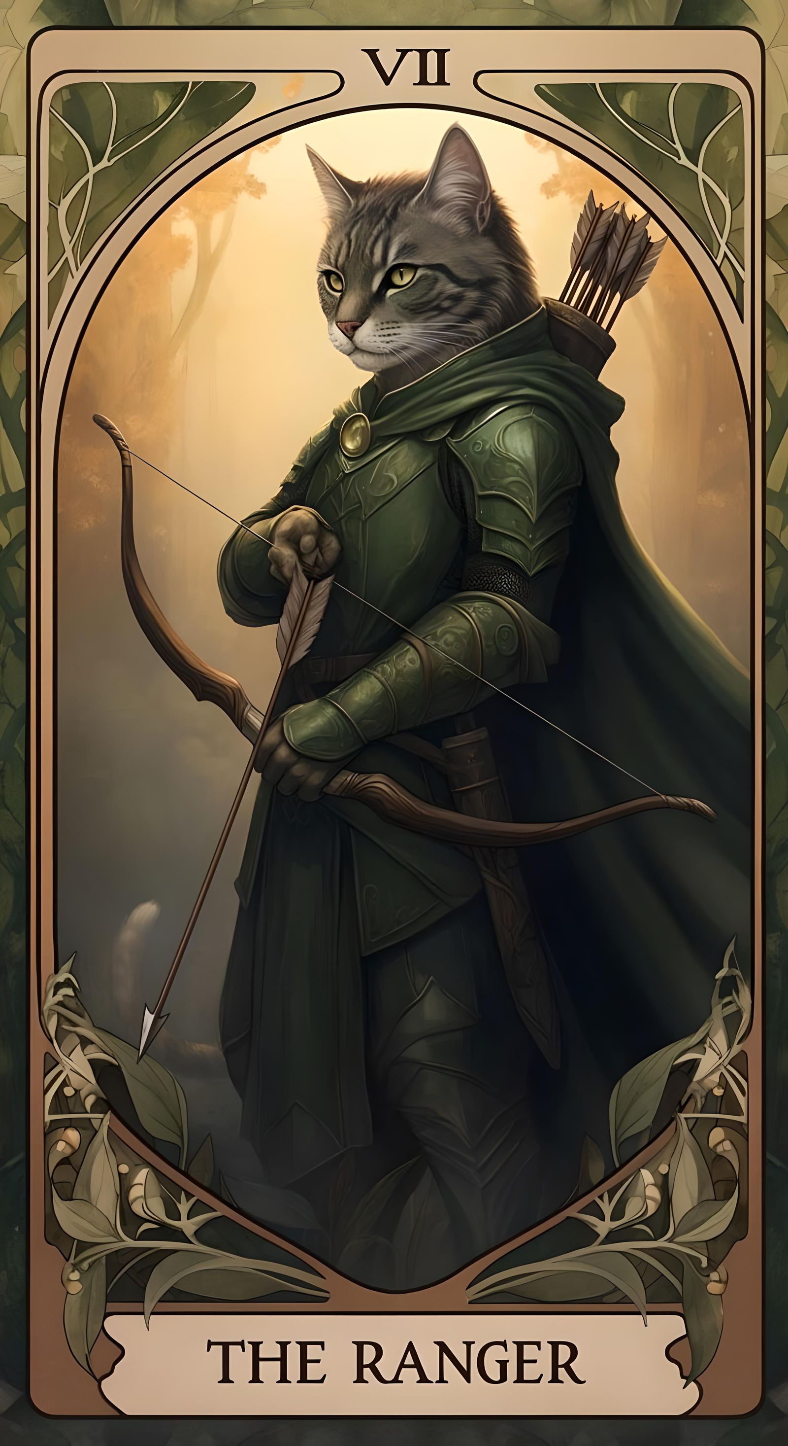 Art Nouveau Tarot Card: The Ranger