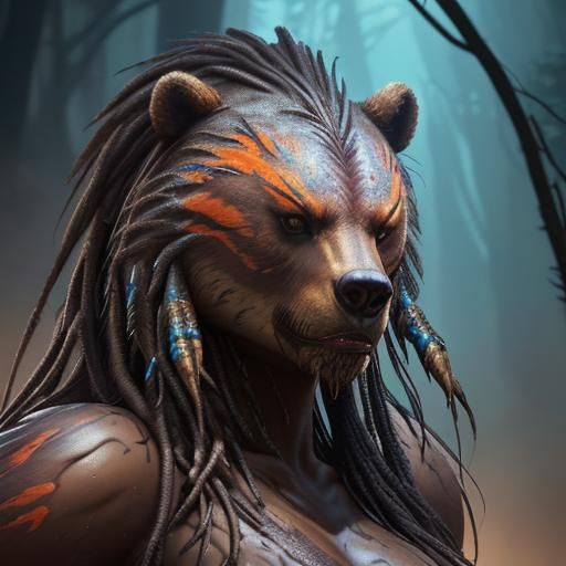 Hyperrealistic Female Predator Bear Concept Art
