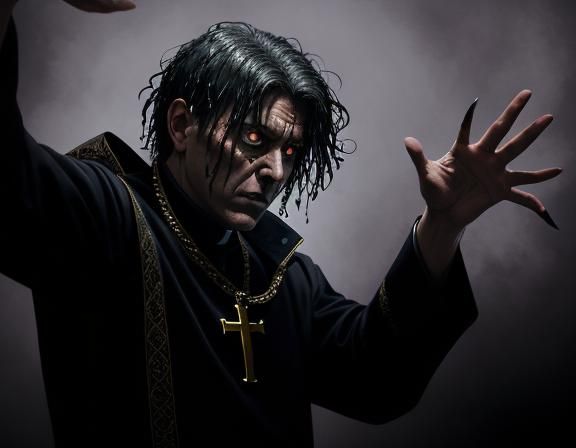 A priest is performing an exorcism for someone.