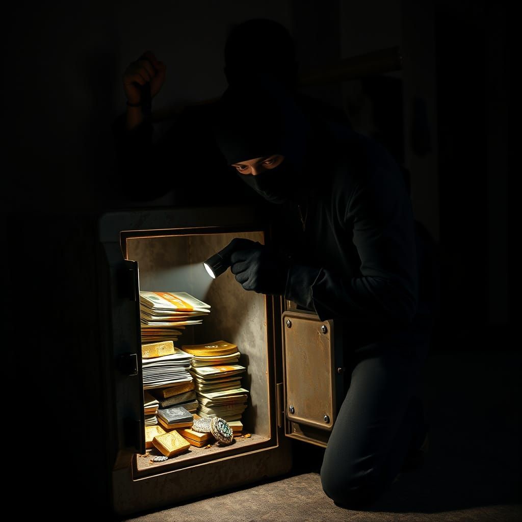 Mysterious Heist in Shadows, Inspired by Dark Art