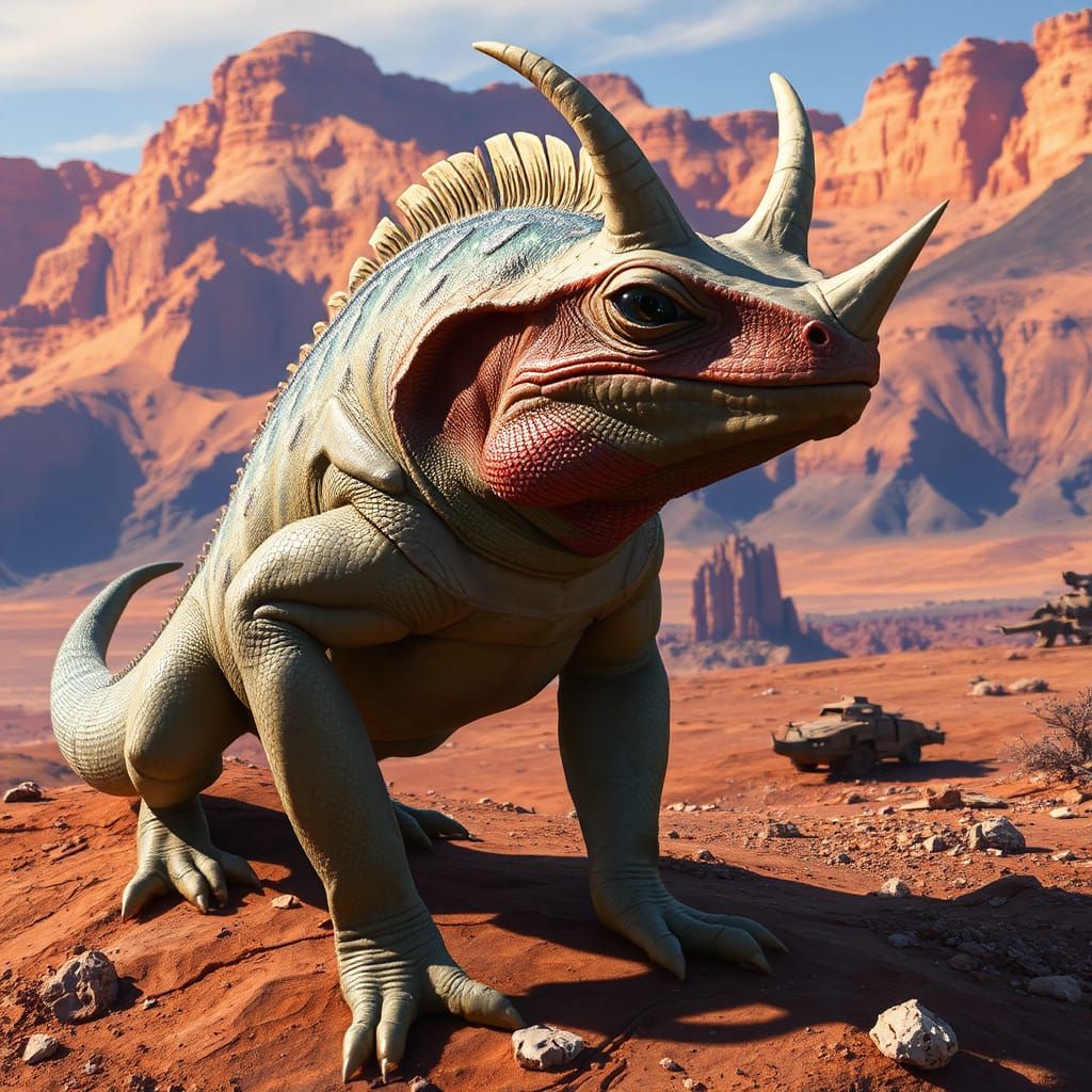 Alien Reptilian Creature on an Exoplanet
