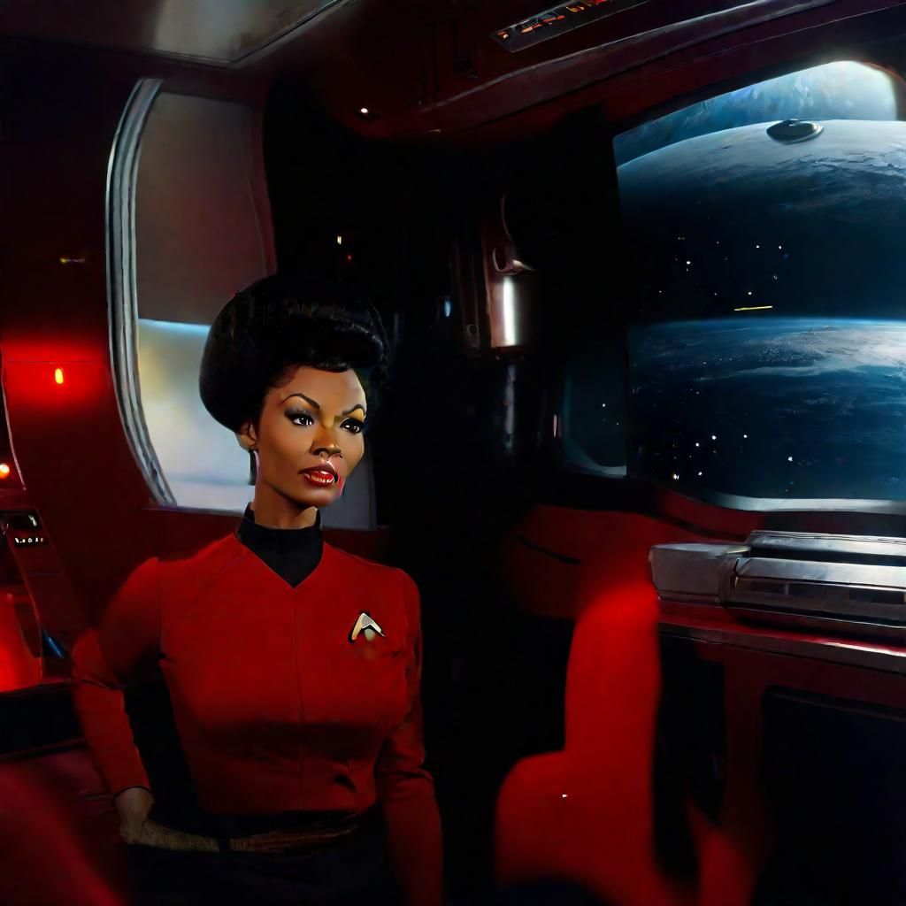 Nyota Uhura on the Bridge in 1960s Style