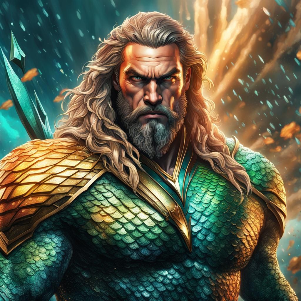 Hyperdetailed Aquaman Portrait with Dynamic Lighting