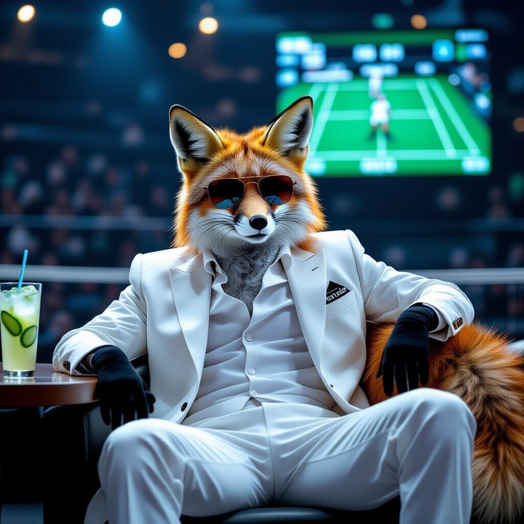 Red Fox Lounges Courtside in Editorial Fashion