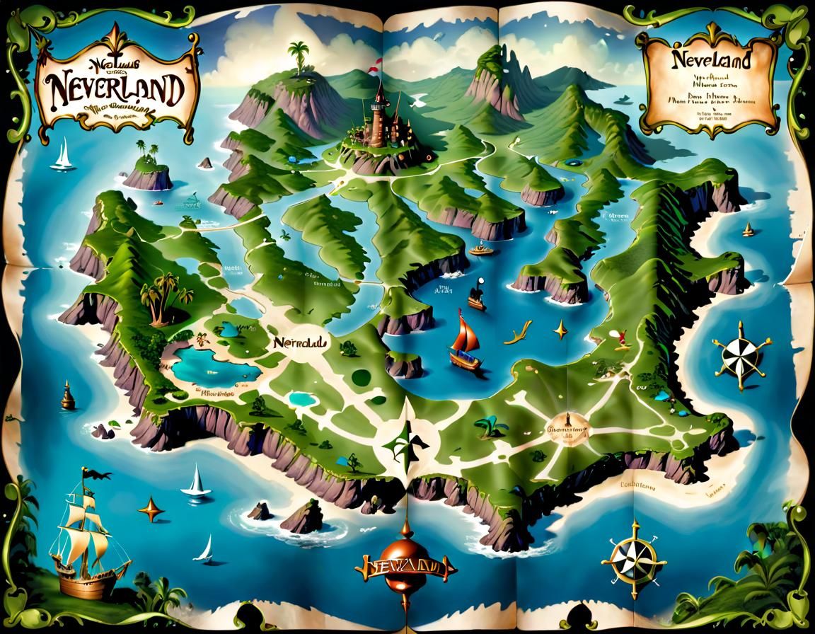 Illustrated Map of Neverland