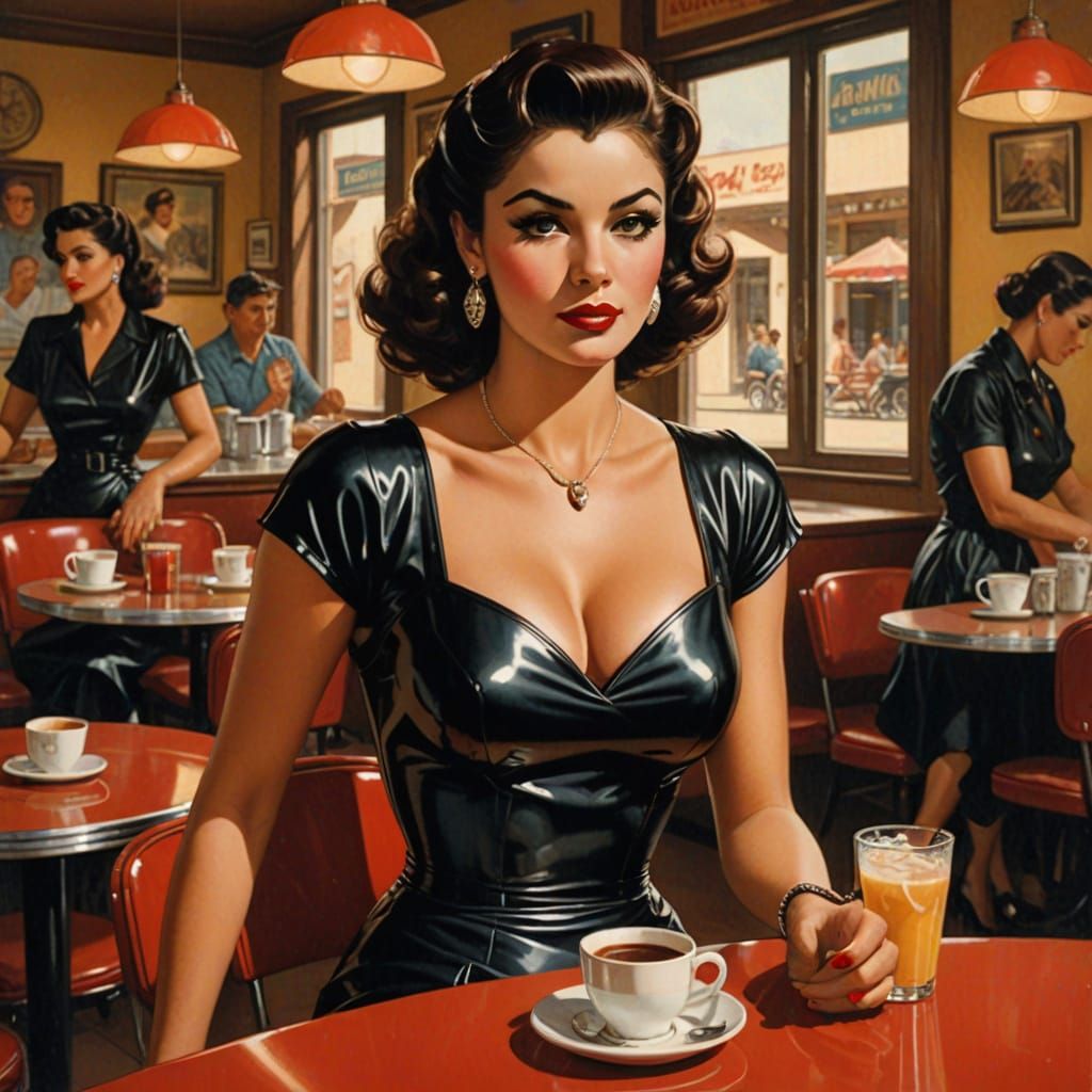 Sultry Latina in Vintage Pin-Up Style