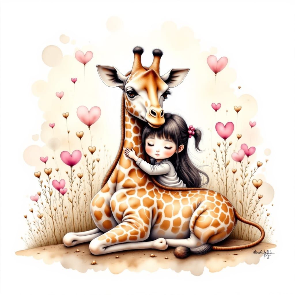 Baby Giraffe Love