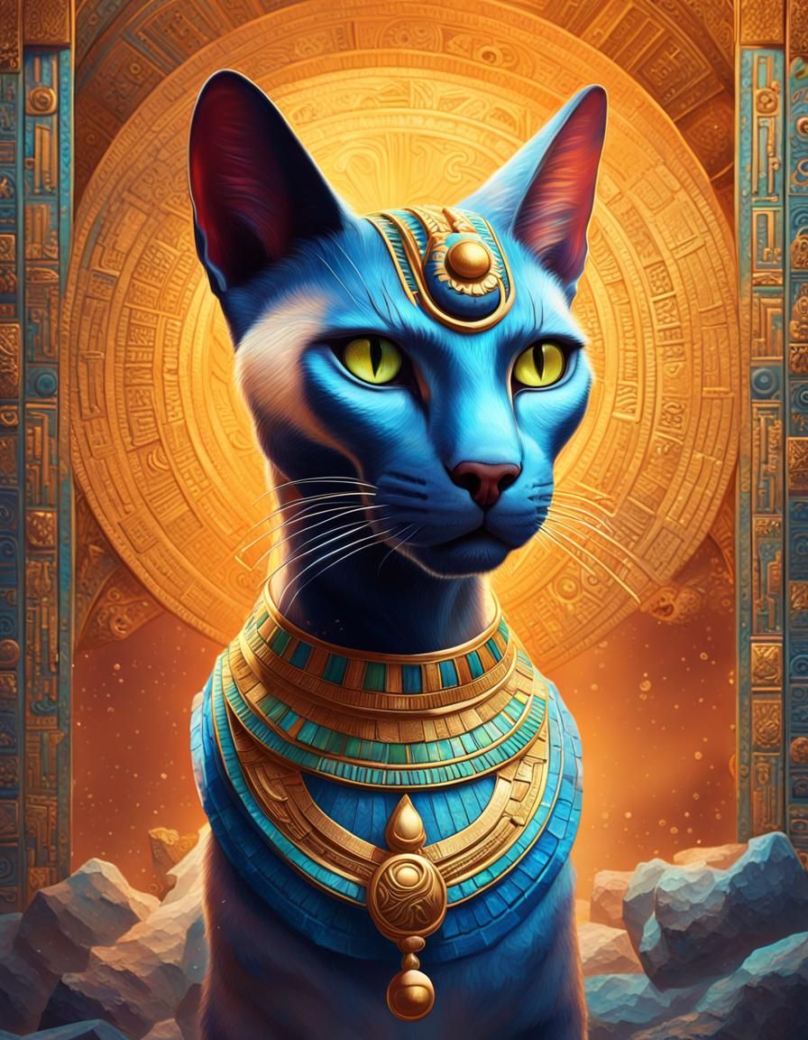 Hyperrealistic Ancient Egyptian Cat Goddess Bastet