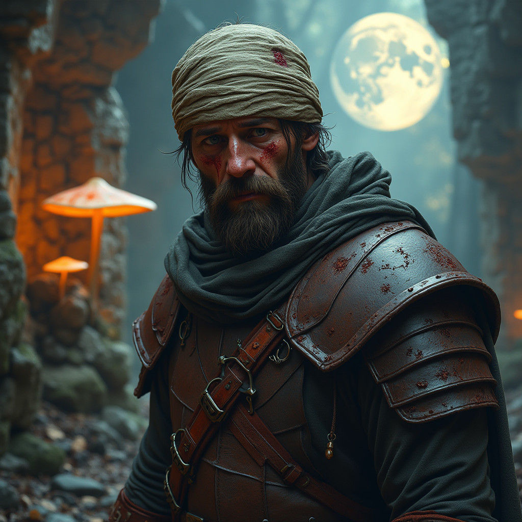 Wounded Medieval Fighter in Fantasy Concept Art