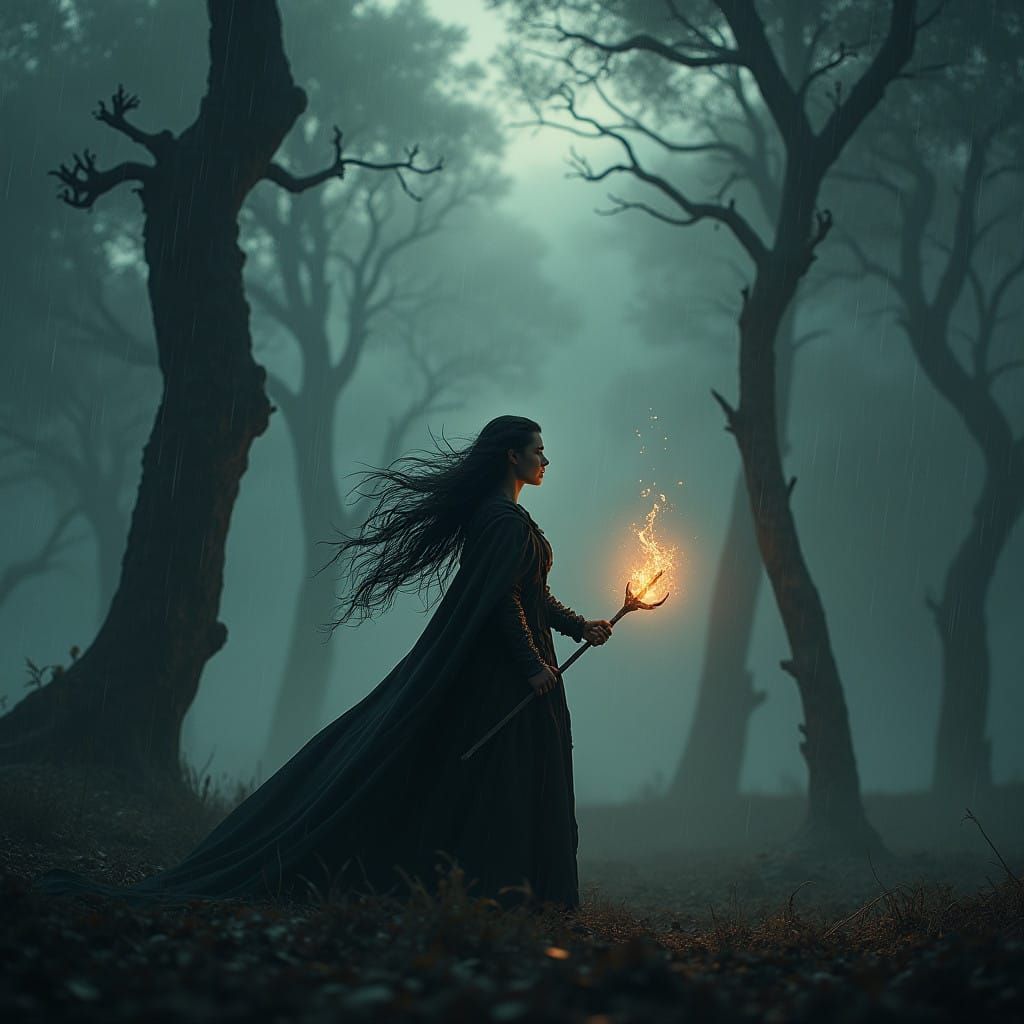 Medea the Sorceress in Turbulent Ancient Landscape