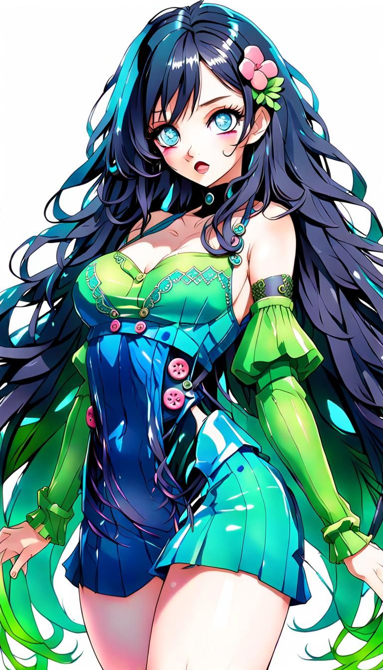 Hyper-Detailed Anime Girl in Workout Outfit