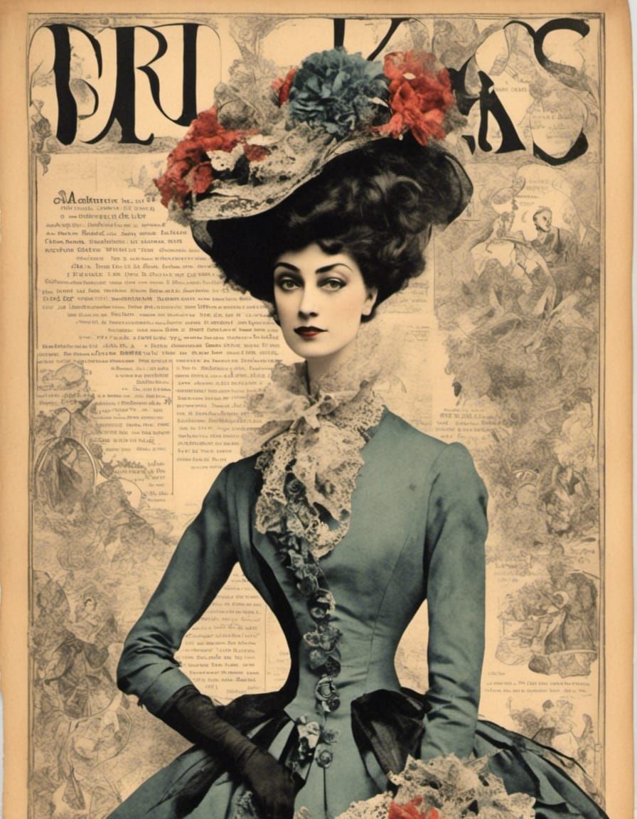 VINTAGE VICTORIAN AVANT GARDE FASHION MAGAZINE COVER