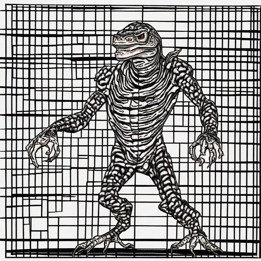 Realistic Reptilian Alien Digital Rendering