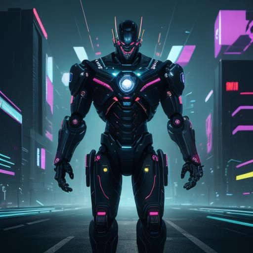 Cute Robot Smashes Boss in Cyberpunk Cityscape